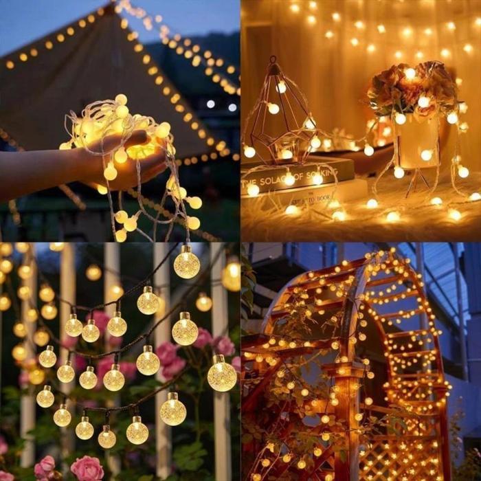 LAMPU STRING SURYA LED ANTI AIR/TALI LAMPU GELEMBUNG SURYA/ LAMPU POHON NATAL/ LAMPU WARNA WARNI