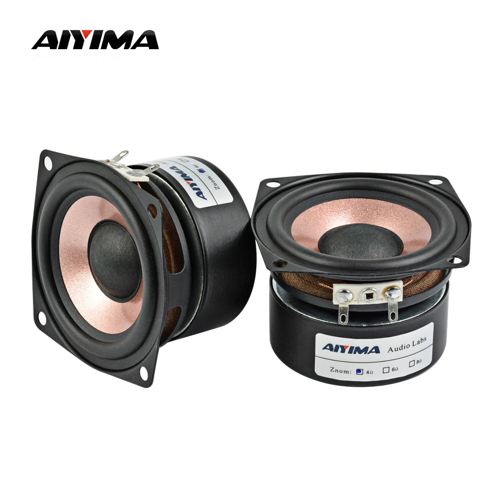 Aiyima 2Pcs 2.5 Inch Audio Speakers 4 Ohm 8 Ohm 15W Hifi Desktop Full Range Sound Speaker High