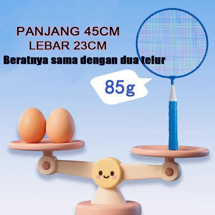 Weebitz Set 2 Pcs Mainan Raket Bulutangkis Anak Kecil Ringan Mudah Dibawa Handgrip Spons Tas Raket