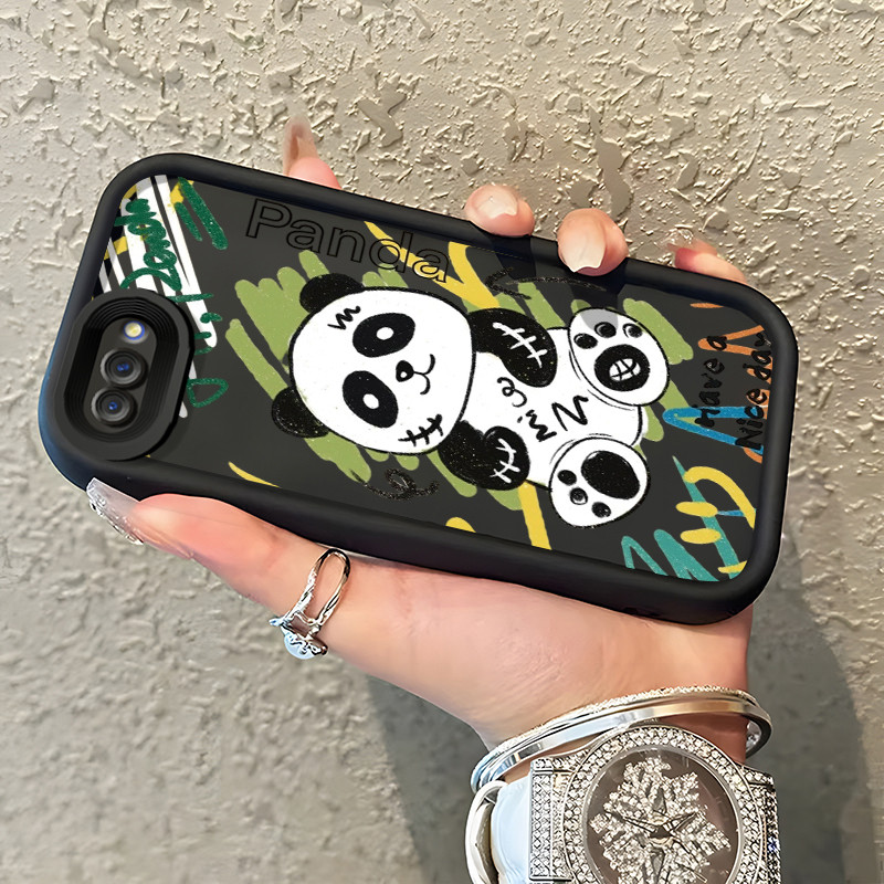 Casing Hp OPPO A5 A3s A12E Realme C1 Case Casing Panda kecil yang rusak pola Kasus HP Tangga Langit 