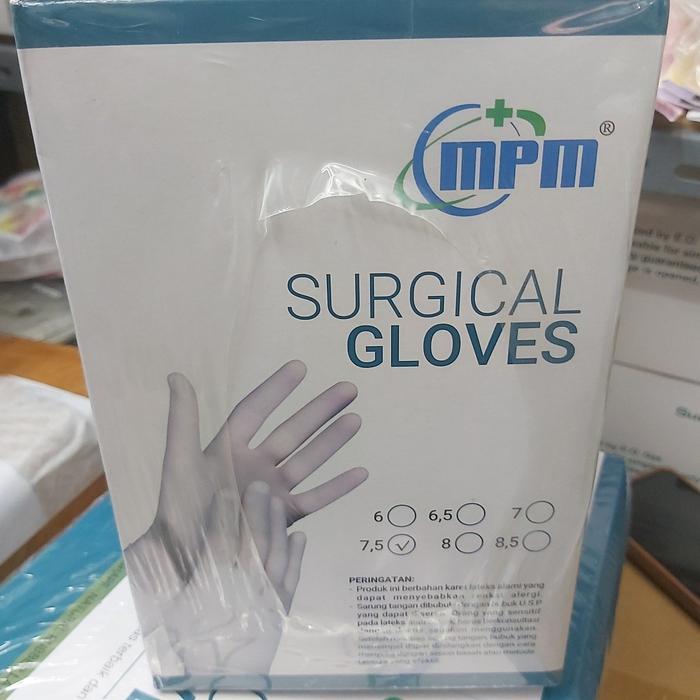 HANDSCOON STERIL MPM(GEA KEMASAN BARU) / SARUNG TANGAN STERIL POWDER UKURAN 6/6,5/7/7,5/8-BOX
