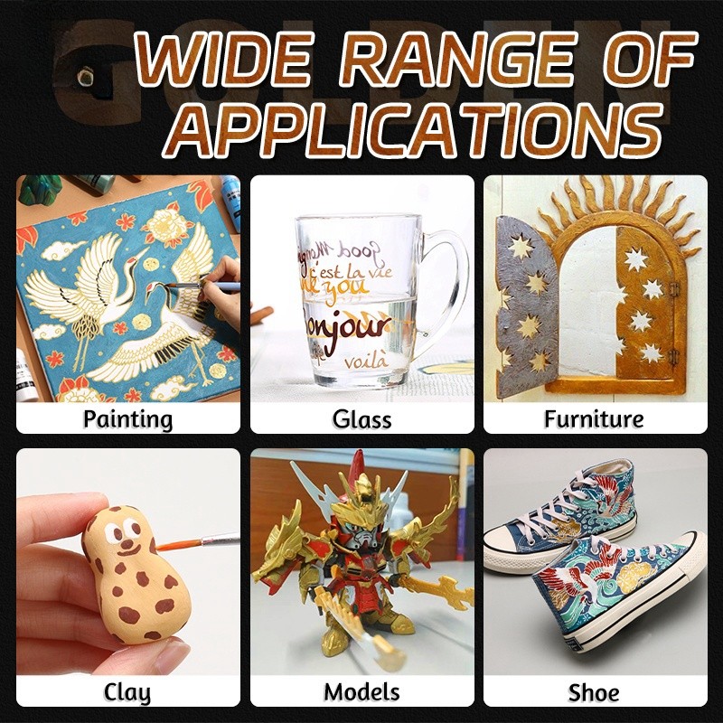 50Ml Marie'S Metallic Acrylic Paint, Pearlescent Rich Shiny Pigments With Bottle, Golden Slivery For