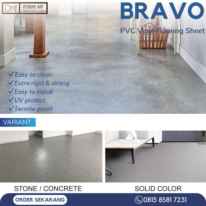 Karpet Vinyl Lantai Motif Stone Terazzo Vinyl Roll Bravo Tebal 1,5mm