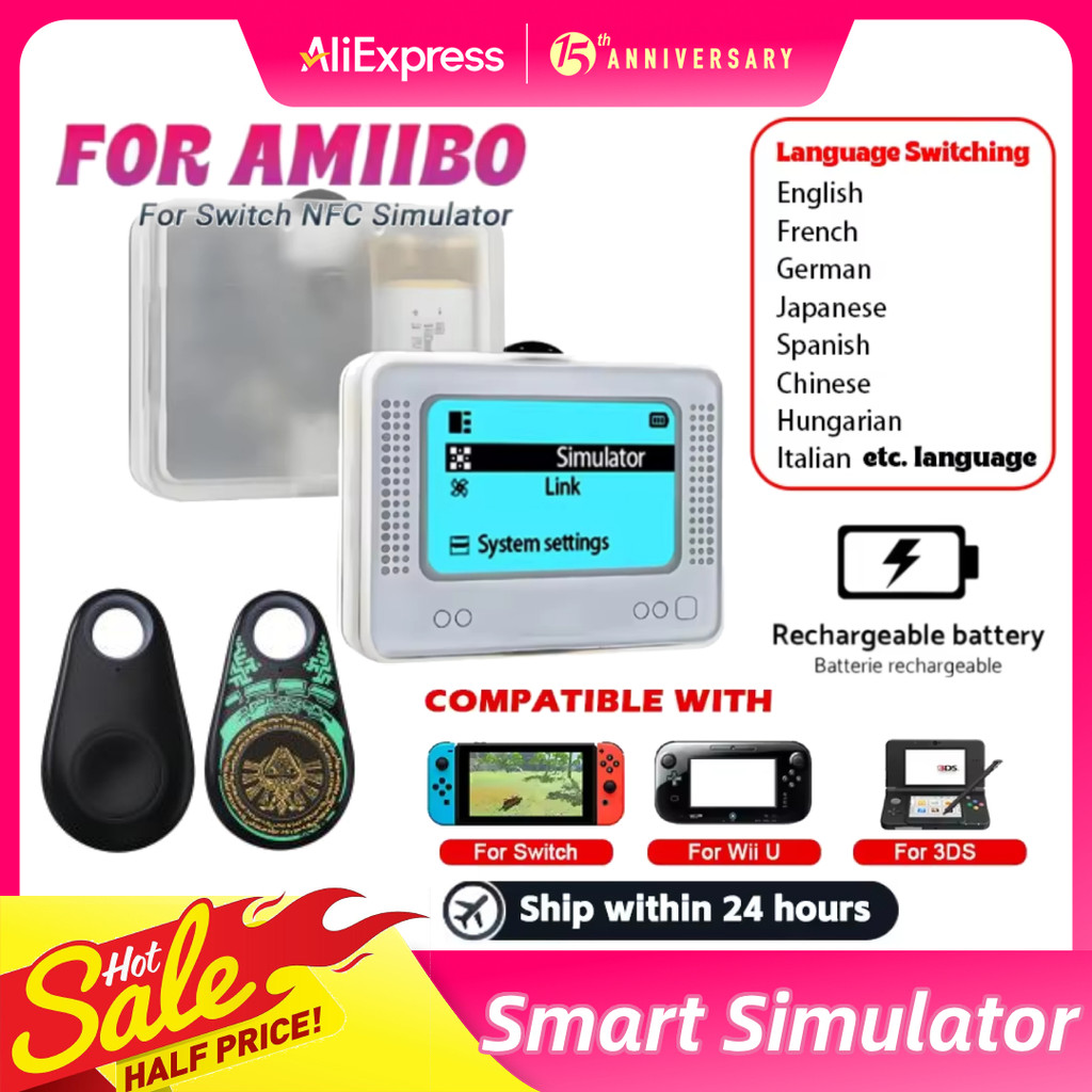 For Allmiibo Chargeable Intelligent Simulator Emulator Bluetooth-Compatible Universal Writer for