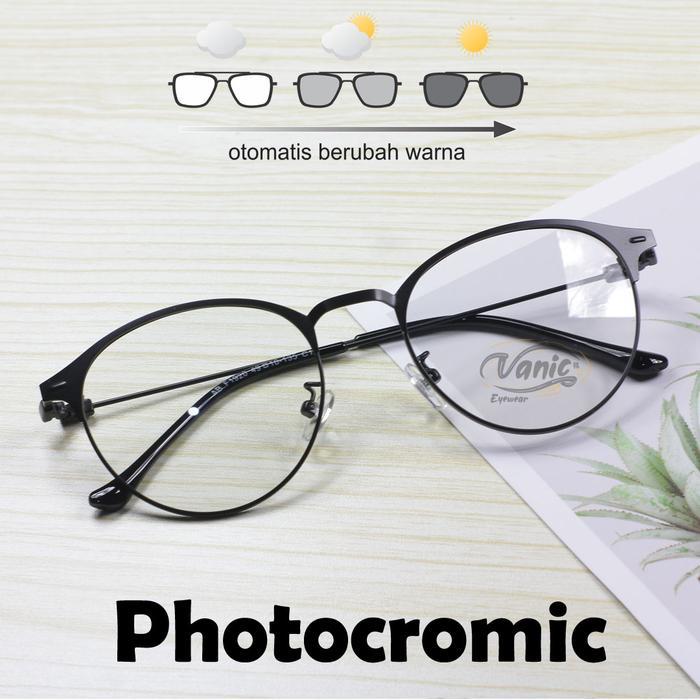 Kacamata Photocromic Anti Radiasi Frame Bulat Korea
