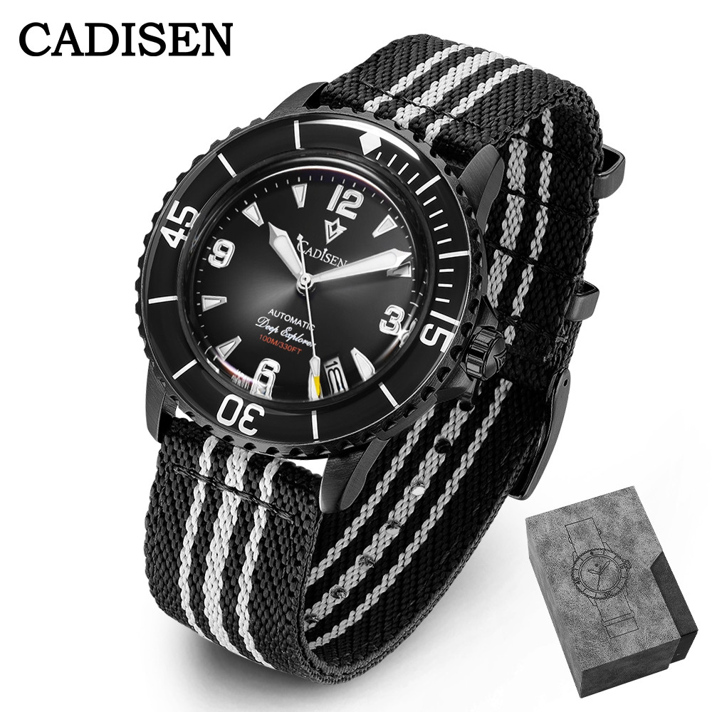 CADISEN Deep Explorer Automatic Mechanical Watch Man Canvas Wristwatch MIYOTA 8215 Waterproof