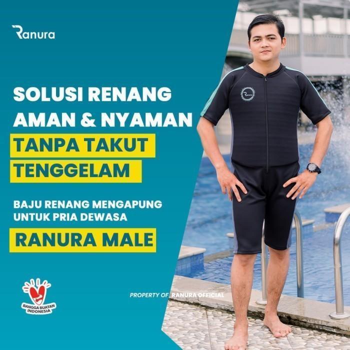 Baju Renang Mengapung Laki Laki Dewasa Sport Pria Ranura Male Black Green Alat Terapi Renang