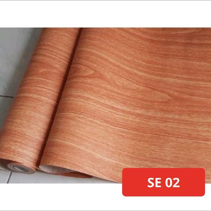 Wallpaper stiker serat kayu ukuran per meter berperekat Pvc Stiker