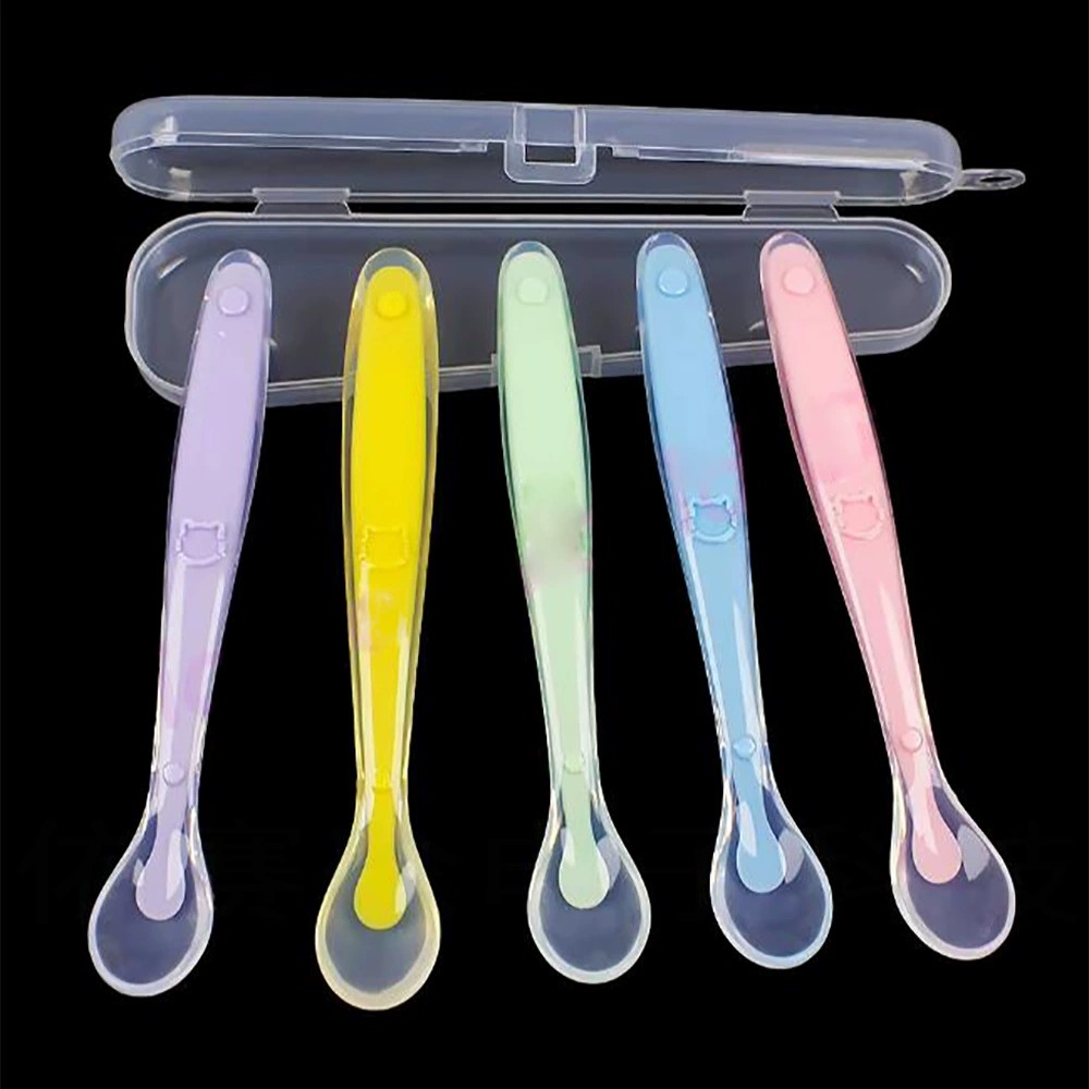 Babies' Silicone Spoon For Children Complementary Food Soft Spoon-Training Spoons Feeding Tablewares
