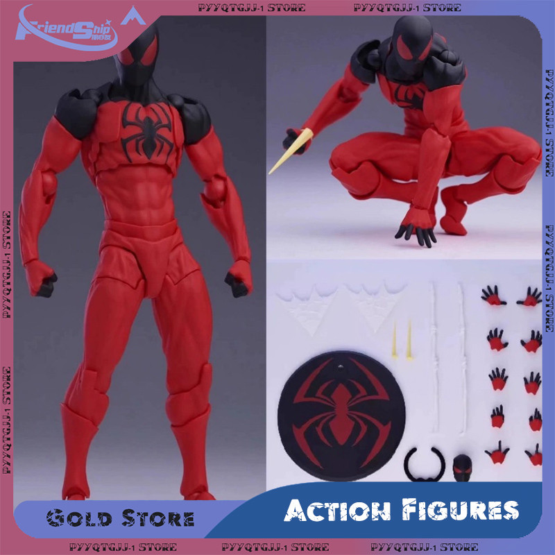 Spider Man Symbiote Spiderman Action Figure Messtoys Black Suit Neighbor Scarlet Spider Anime Action