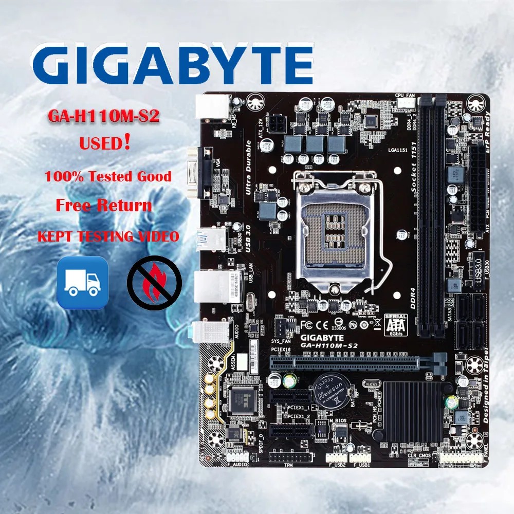 Gigabyte Ga-H110M-S2 Motherboard H110 Lga 1151 I3 I5 I7 Ddr4 32G