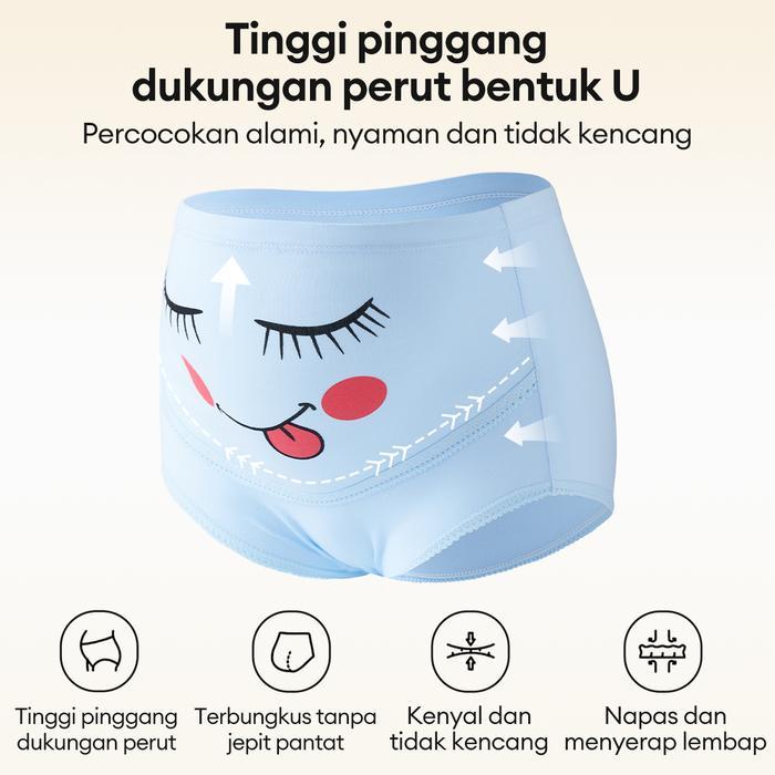 2/3/4/6PCS CD IBU BUMIL CELANA DALAM HAMIL KAIN LEMBUT BANYAK SIZE BAHAN KATUN PINGGANG TINGGI ADEM