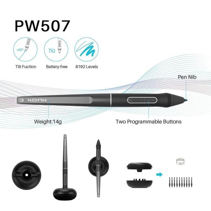 Huion Pen Pw507 Battery-Free For Pro 13 / Pro 12 / Pro 16 / Kamvas 16