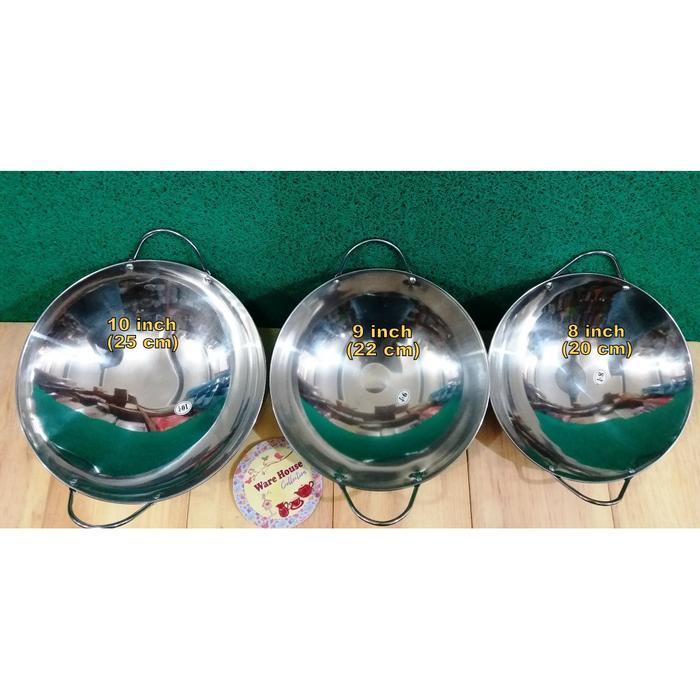 Wajan Mini /Katel Bar/ Wajan Kecil / Wajan Stainless Ramen Rounded 20Cm, 22Cm, 25Cm