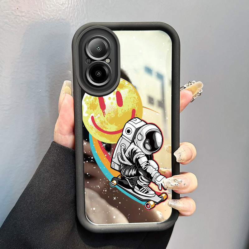 Casing Hp Untuk Realme C67 Realme 12 Lite Case astronot NASA Kesing cermin Kasing Silikon Softcase M