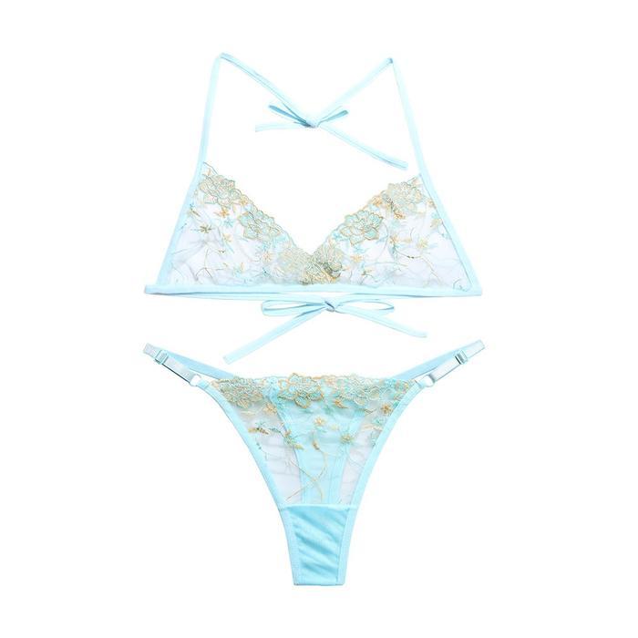 575 Lingerie Set Sexy Wanita Cantik Celana Dalam BH Set Sepasang Atas Bawah Lingerie Bikini Lace