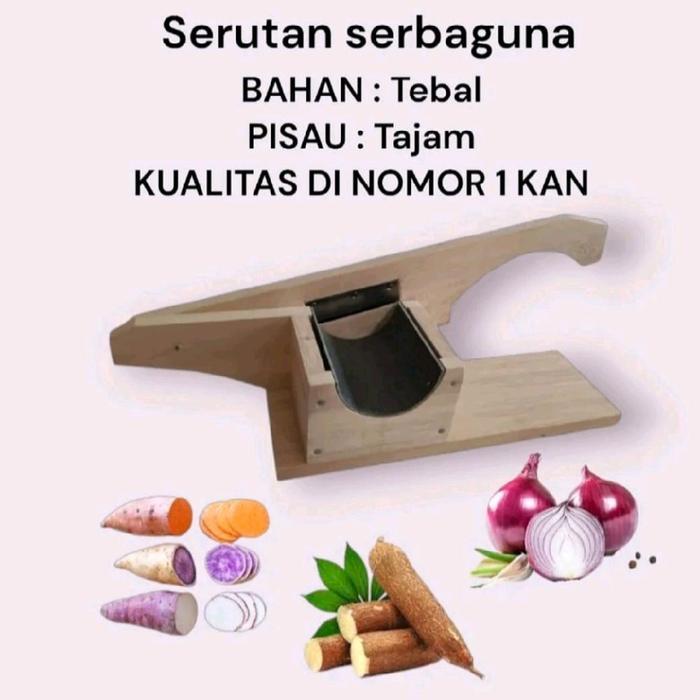 Serutan Keripik Serbaguna Sugu Duduk Kayu Pisau Tajam Iris Singkong Ubi Kentang Bawang Alat