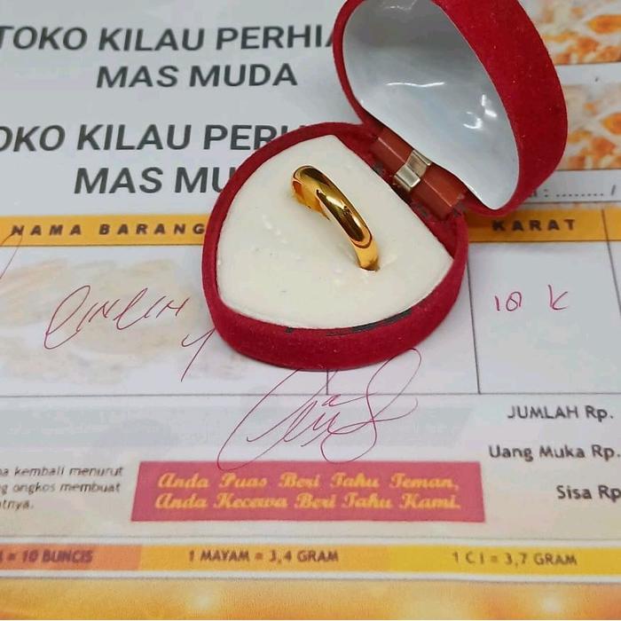 viral terlaris cincin mas polos, cincin lamaran cincin kawin, anti karat pre surat dari toko Rings