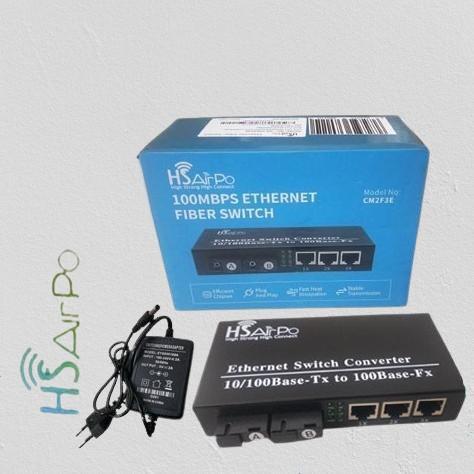 HSAIRPO CM2F3E MEDIA CONVERTER 2FIBER 3ETH10/100 HS AIRPO