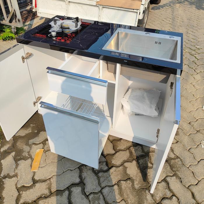Kitchen Set Dapur Minimalis / Rak Kompor / Rak Wastafel / Lemari Dapur Top Granit Tile Ukuran