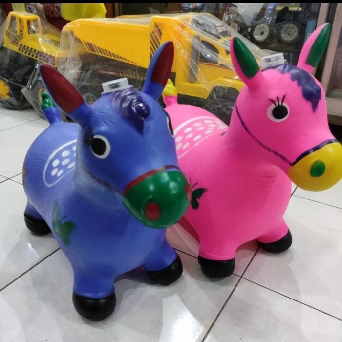 Jumping Animal / Kuda Kudaan Karet (ada suara dan lampu)/Mainan Karet Kuda Karet, Rusa, Sapi