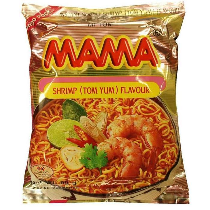 Mama Shrimp Tom Yum 90G Mie Instan Asli Thailand Mi Tomyum Tomyam