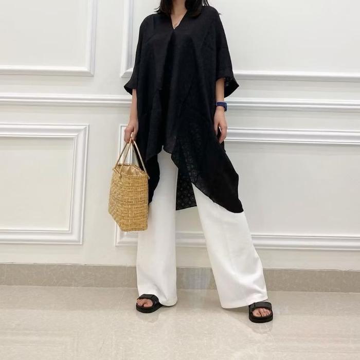 Blouse Kaftan Tunik Aruna Polos Batik Viscouse (Hanya Atasan) Gaun Kondangan Wanita Terlaris