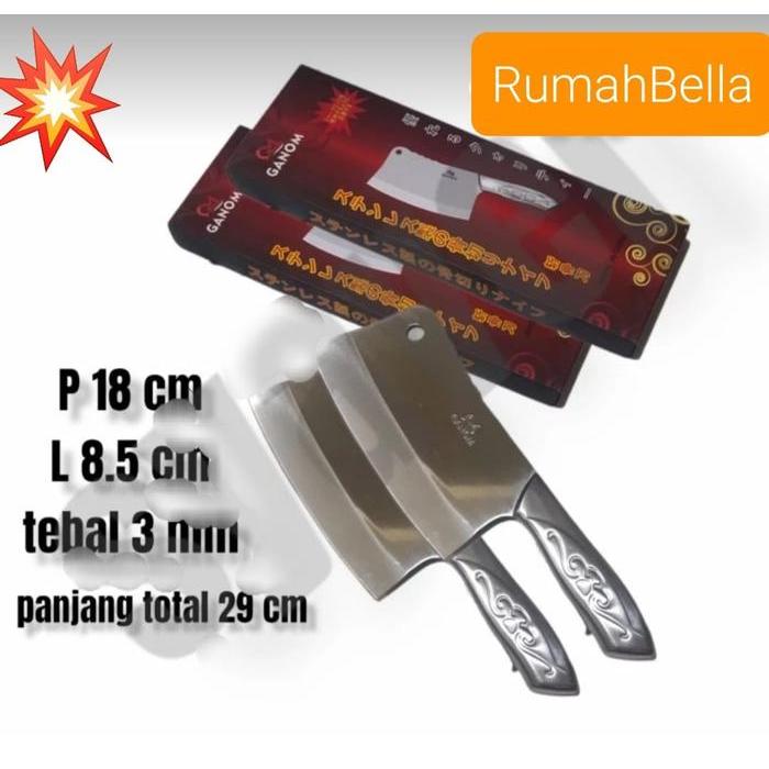 Pisau Golok Daging Stainless Full Dan Tajam / Golok Luji