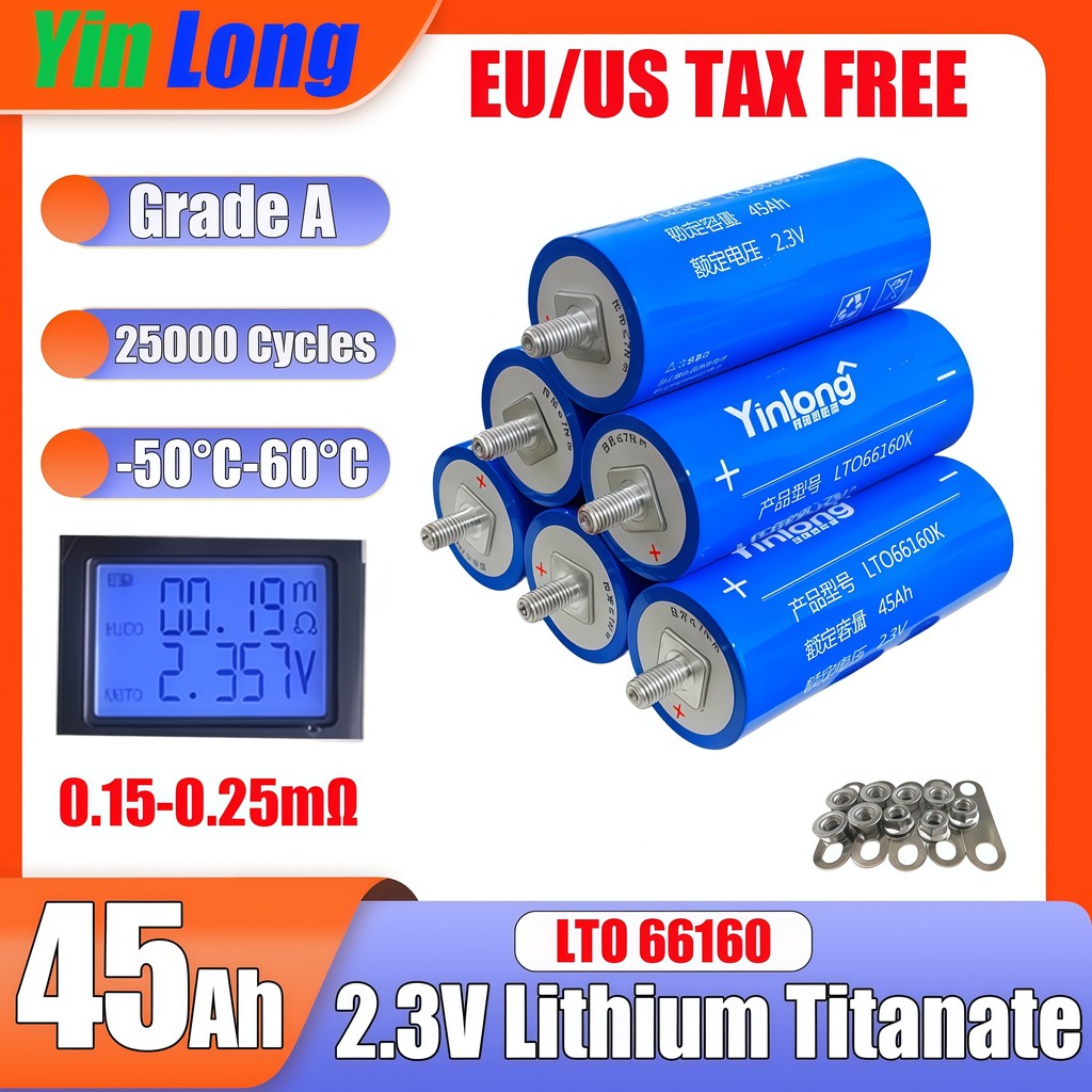 DIANKAISHOU 2.3V 45ah Yinlong LTO Lithium Titanate Battery Rechargeable 10C DIY 12V 24V Audio Cells