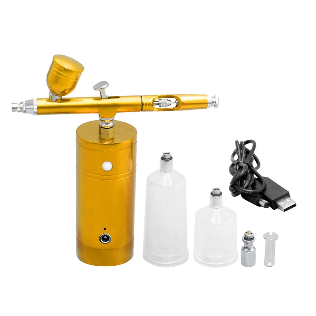 Diskon Rechargeable USB Airbrush Kit Portable Airbrush Compressor Spray Pump Handheld Airbrush Gun f