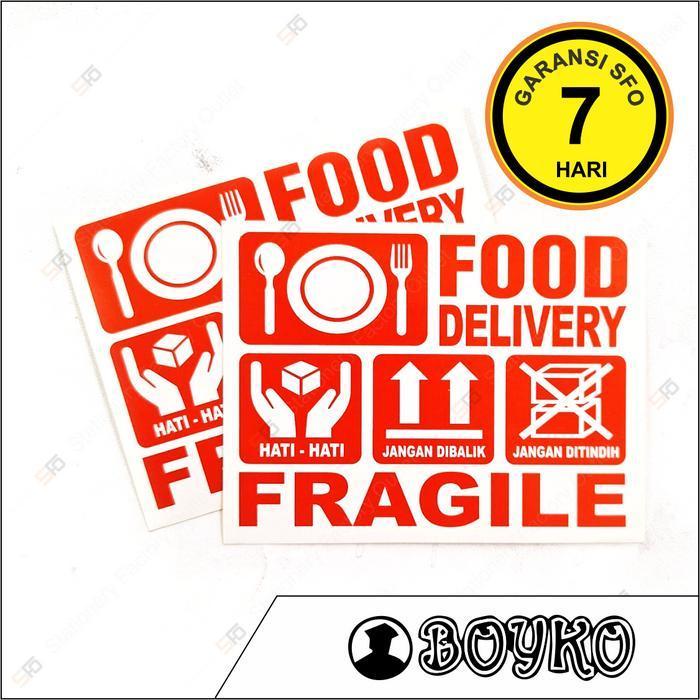 Stiker Food Delivery - Sticker Fragile Makanan Online