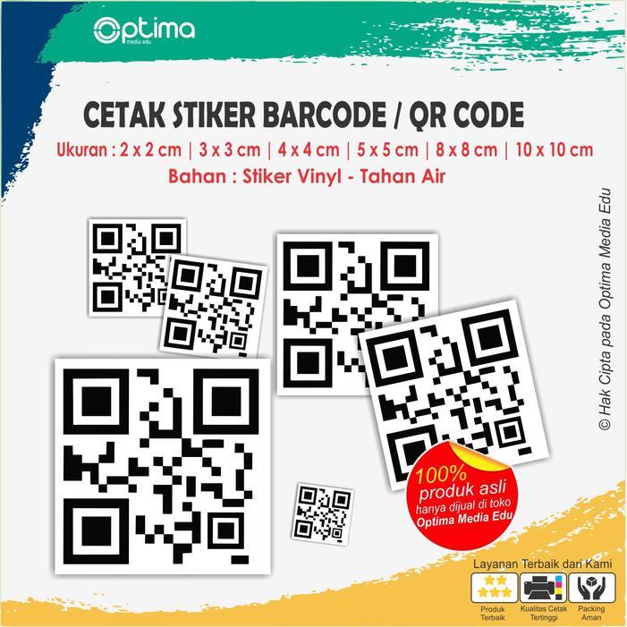 Cetak Stiker Barkode / Barcode / QR Code Tahan Air