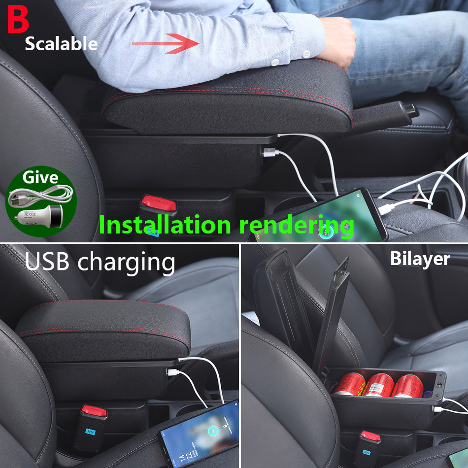 For Volkswagen POLO Armrest new For VW POLO Mk5 6R Vento Car Armrest box Interior Parts Storage Box