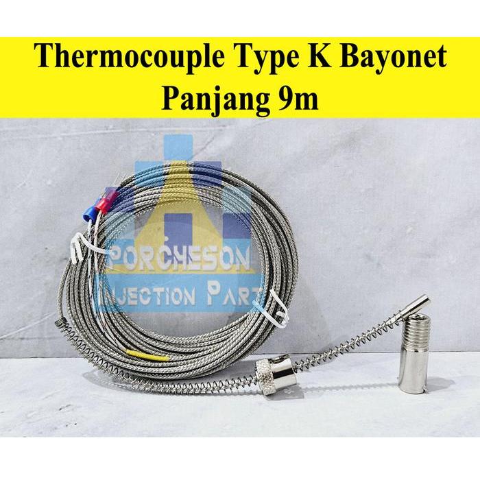 Thermocouple Type K Bayonet Probe Kabel 9M