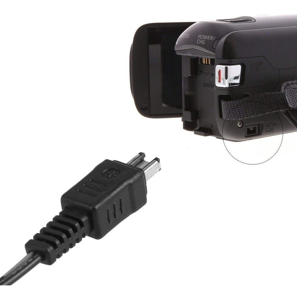 USB Power Adapter Charger for Canon LEGRIA HF R26, R27, R28, R36, R37,R38, HFR26, HFR27, HFR28,