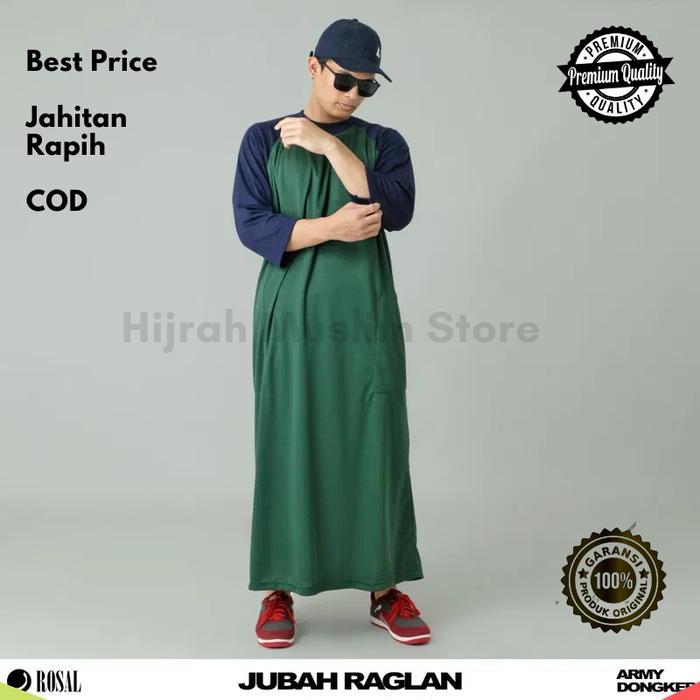 Stok Baru Jubah Gamis Pria Kaos Raglan ROSAL - Jubah Sporty Pria