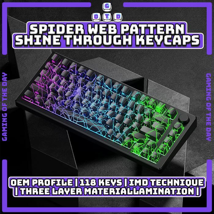 XVX Spider Web Keycaps Pattern Shine Through OEM Profile IMD-Tech Mechanical Keyboard by GOTD