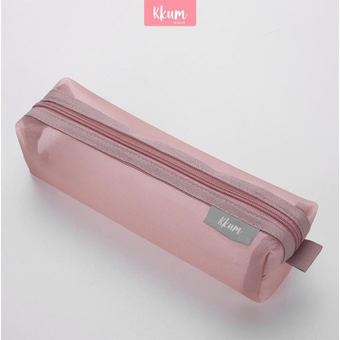 MNTB KOTAK PENSIL KOREA POUCH/ TEMPAT PENSIL TRANSPARANT SIMPLE BENING/PENCIL CASE LUCU