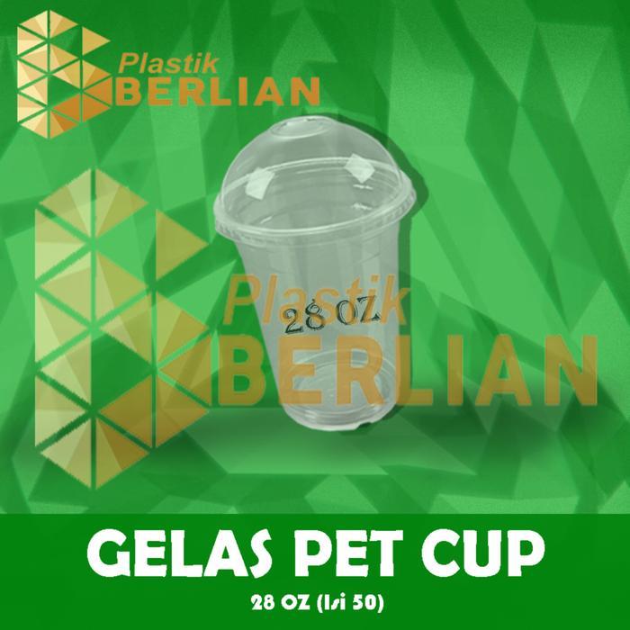 PLASTIK CUP PET GELAS PLASTIK PET 28 OZ ISI 50 GELAS