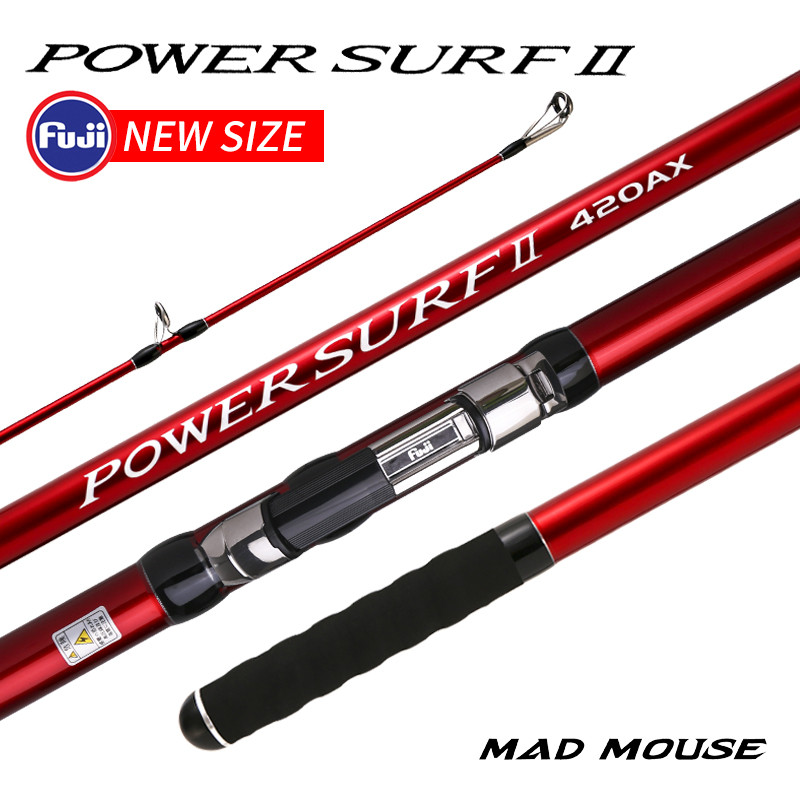 NEW MADMOUSE POWER SURF 3 Section Fuji Parts High Carbon 4.20m Surf Fishing Rod Sinker 100-350g