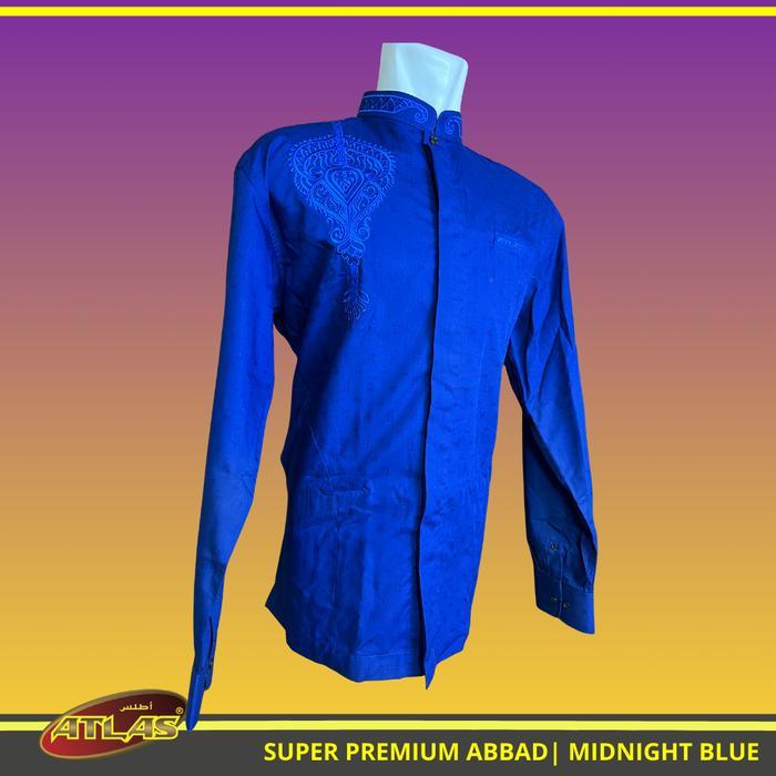 Baju Koko / Baju Muslim Atlas Super Premium Abbad Bordir Lengan Panjang Stylish, Eksklusif Dan