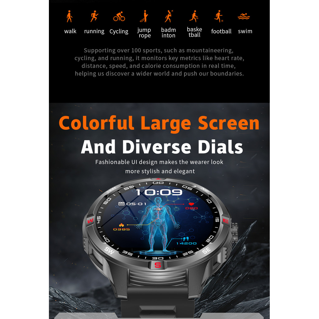 for Unihertz 8849 Tank 4 Pro Titan 2 8849 Hike 8849 Tank 3 Pro Smart Watch Men 1.46" HD Display