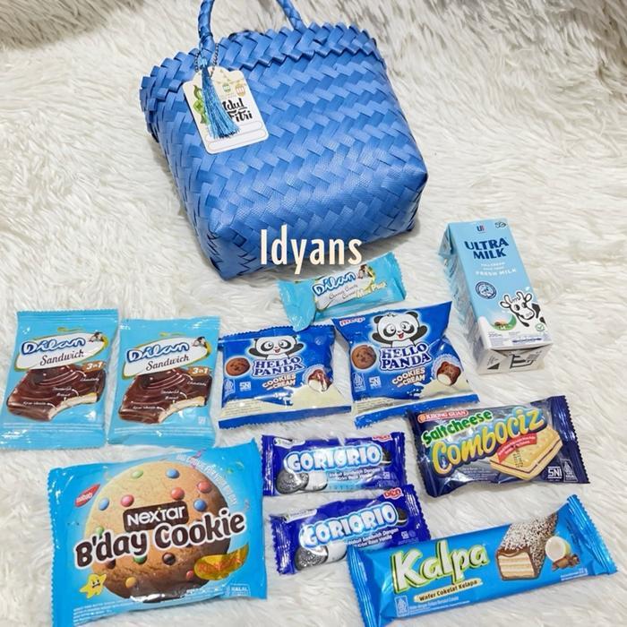 HAMPERS SNACK TAS LURIK MINI HAMPERS MINI PARSEL MINI HAMPERS LEBARAN TAS LURIK AESTHETIC HAMPERS