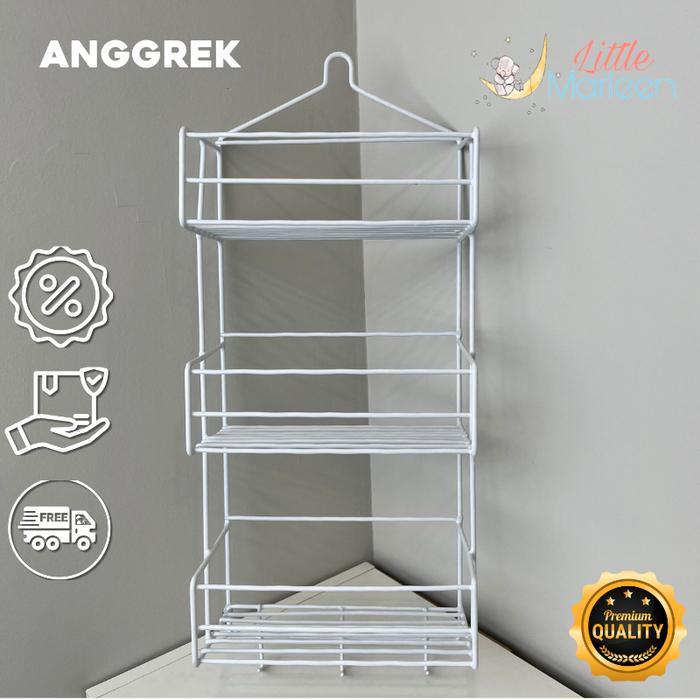 Rak Bumbu Gantung 3 susun/ Rak Kamar Mandi / Rak Serbaguna / Rak Sabun TYPE ANGGREK Besi