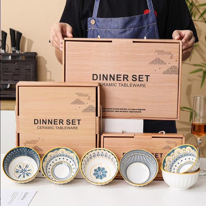 Riku Plate Bowl Gift Set / Hampers Kado Set Piring Mangkok Keramik Aesthetic Mewah