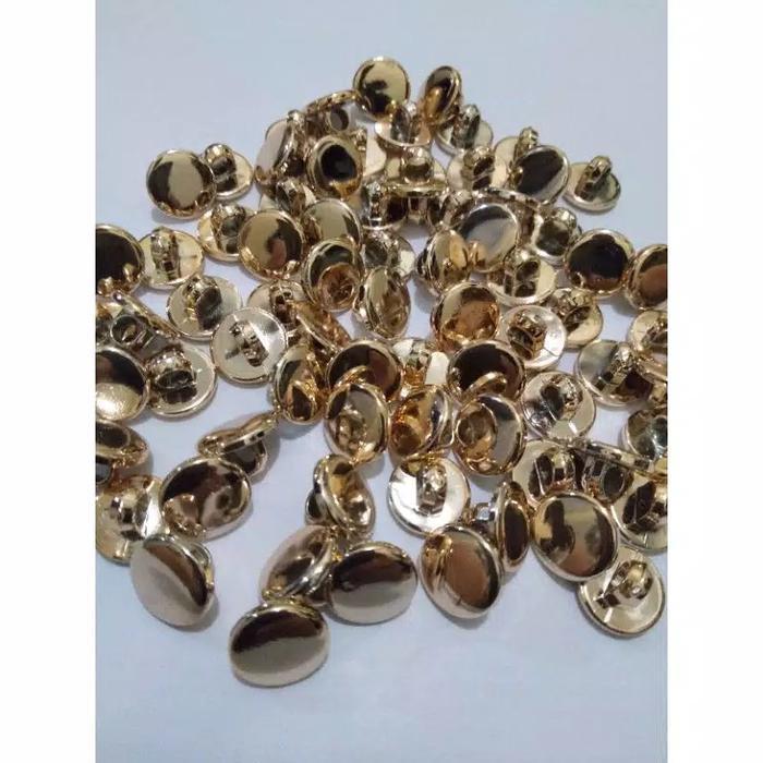 isi 400 kancing jamur emas gepeng - kancing baju 15 mm