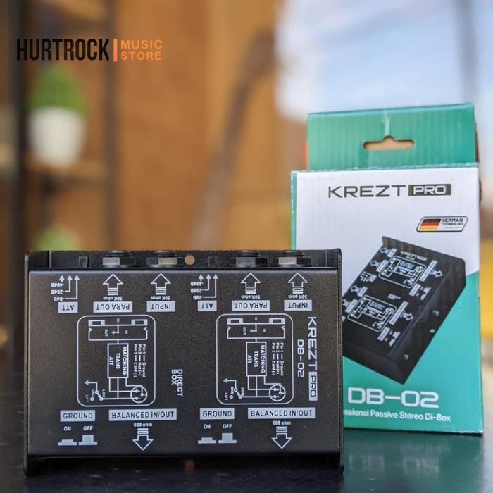 Direct Box KREZT PRO DB-02 Passive Stereo DI BOX Pasif