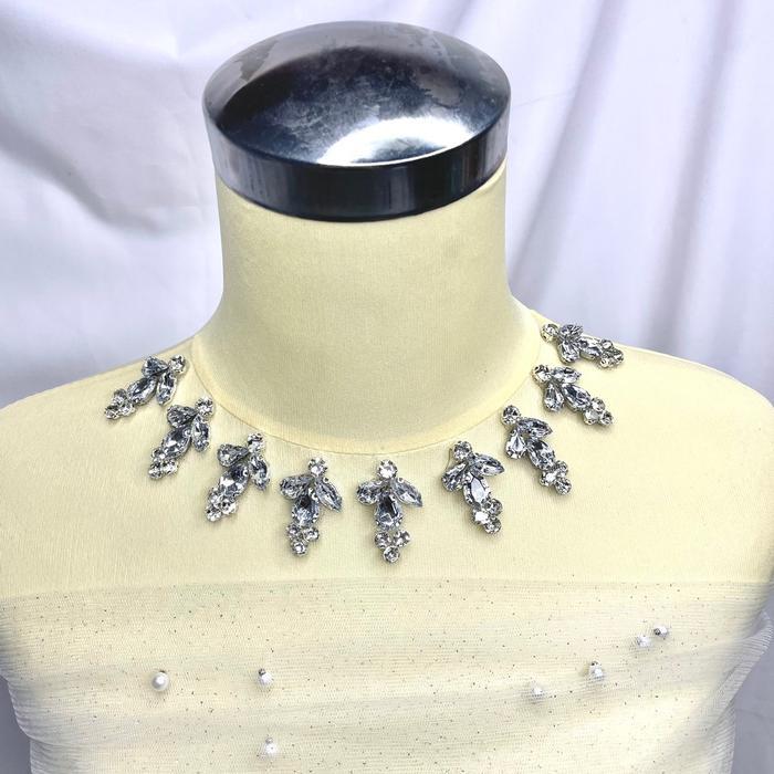 PAYET RANGKAI LEHER KRISTAL CLEAR CANGKANG T27 PUTIH JARUM