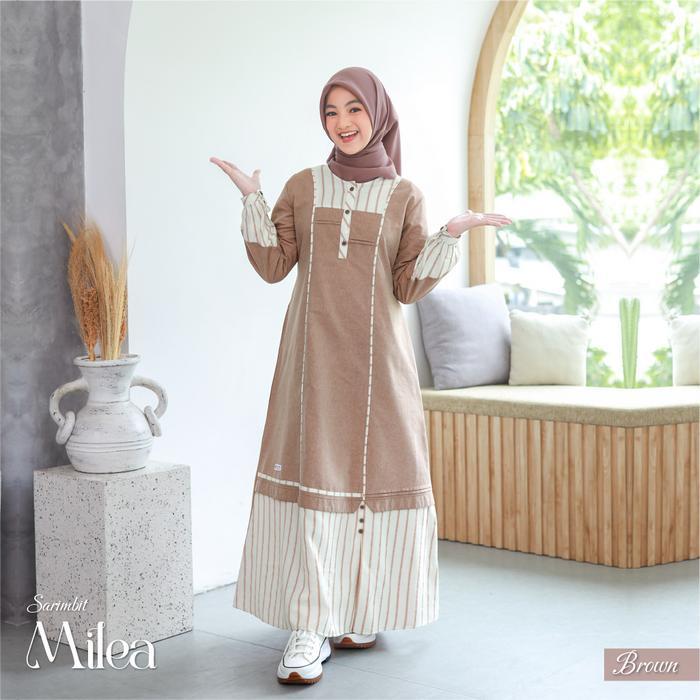 RAUNA PRIDE BAJU KELUARGA MUSLIM SARIMBIT MILEA BROWN RAUNA COLLECTION SET GAMIS KOKO MUSLIM BAJU