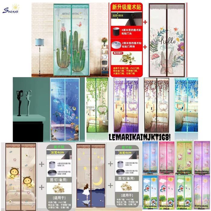 Tirai Magnet Anti NyamukTirai Magnet Pintu motif ukuran 90cm x 210cm Tirai Kelambu Karakter